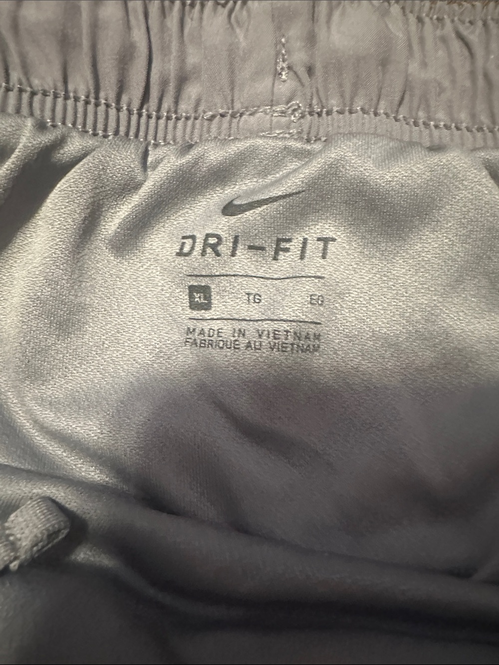 Nike Women's Light Gray Athletic Running Shorts with Swoosh - Picture 2 of 2
